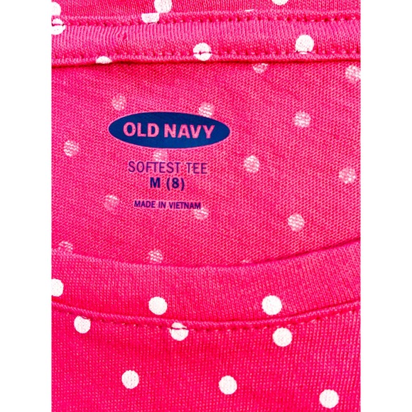 Girls’ Size M (8) Old Navy Softest Tee Long-Sleeve Top – NWT – Pink, White Dots - Picture 2 of 6